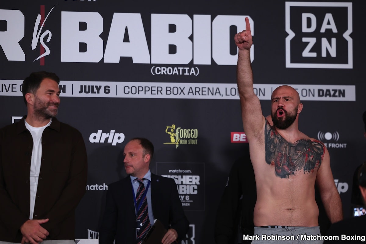 Image: Fisher Vs. Babic Live on DAZN on July 6th at The Copper Box In London