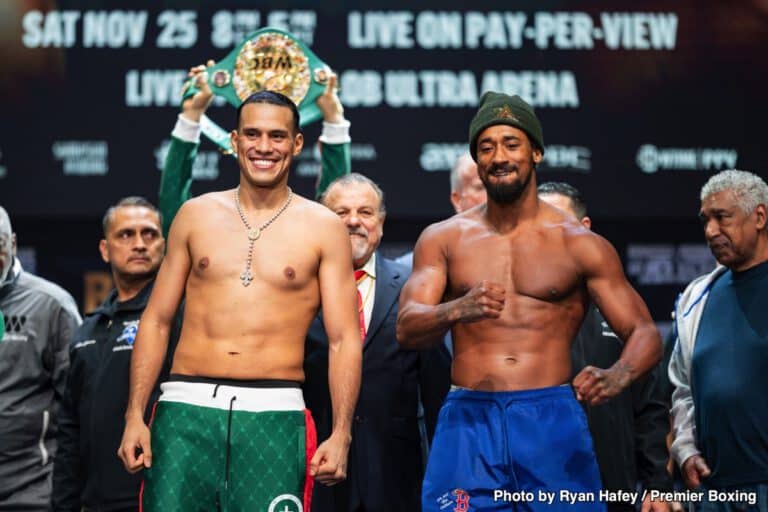 Image: David Benavidez 167 vs. Demetrius Andrade 167.6 - weigh-in results for Saturday night on Showtime PPV