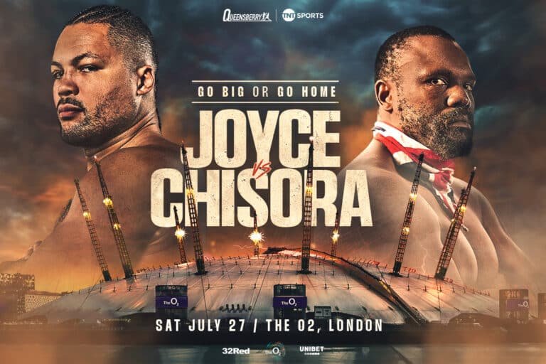 Image: Joyce vs. Chisora live on ESPN+ and TNT Sports on July 27 in London