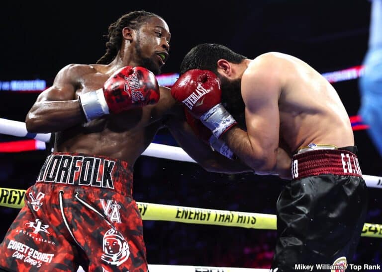 Image: Boxing Results: Keyshawn Davis Struggles to Defeat Miguel Madueno: An Ugly Fight of Clinching & Roughhouse Tactics