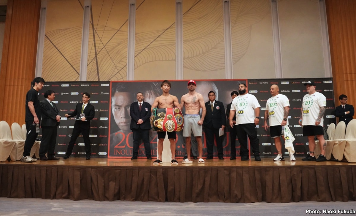 Image: Naoya Inoue 122 vs. TJ Doheny 121.5 - Weigh-in Results for Tuesday Morning